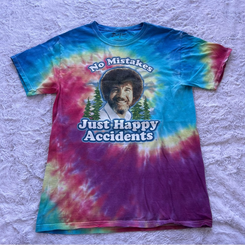 Bob Ross Tie Dye Short Sleeve Top - Size Small